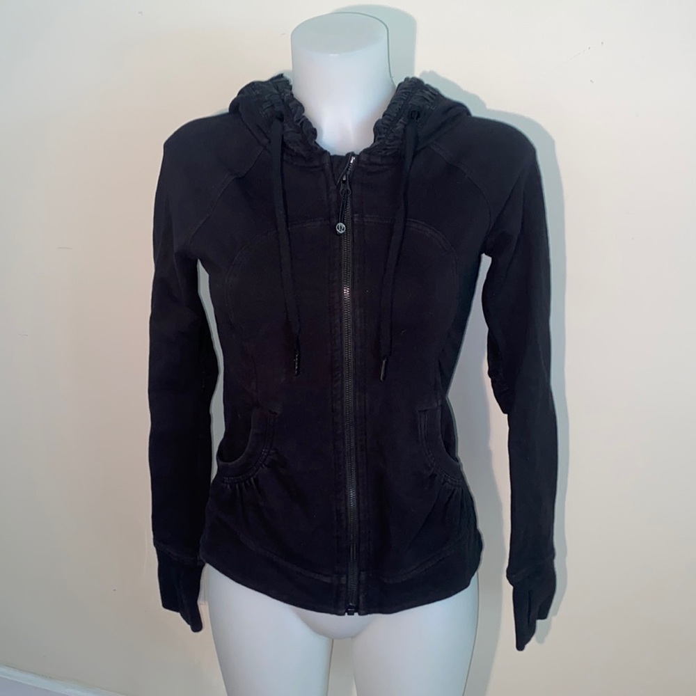 Lululemon Black Ruffle Zip up